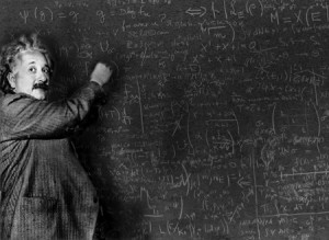 理系の黒板アインシュタイン